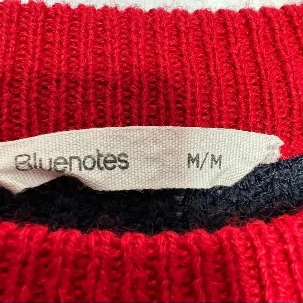 Bluenotes Cable knit Sweater Crewneck Chevron Red, White, & Blue Size Medium - Picture 4 of 16